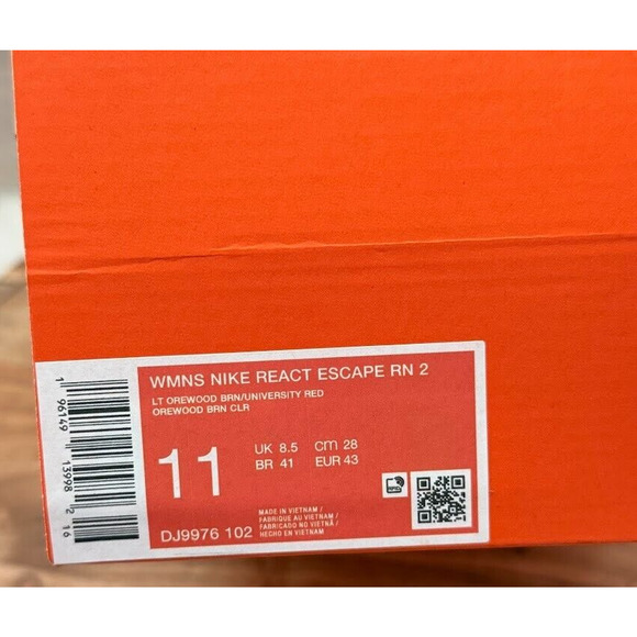 NIKE React Escape RN Running WMNS Sz 11 Shoes LT Orewood DJ9976 102 New - Picture 14 of 15